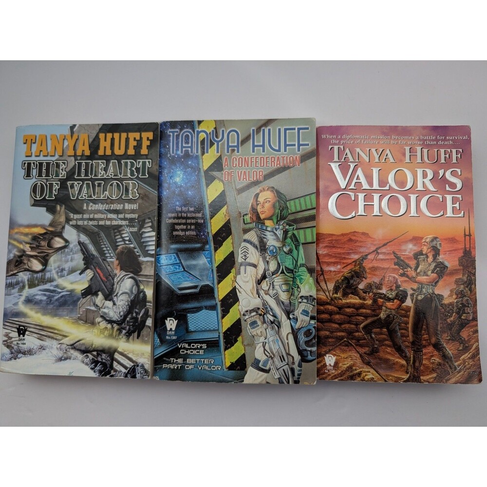 Tanya Huff Lot Of 3 Paperback Books Fantasy Valor's Choice, The Heart Of Valor,+